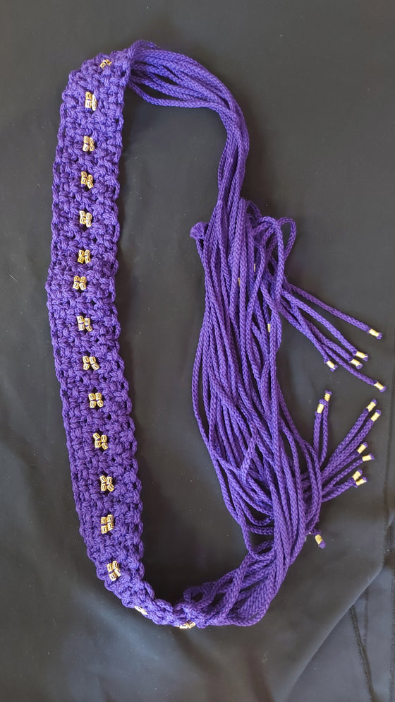 Purple Knot Macrame belt