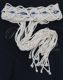  Blue Bead Macrame Belt