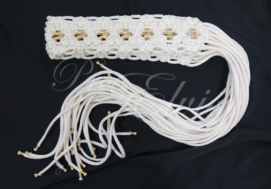 White Knot Macrame belt