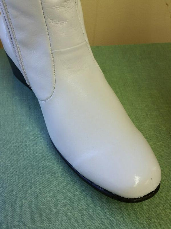 White Elvis Boots with cuban heel
