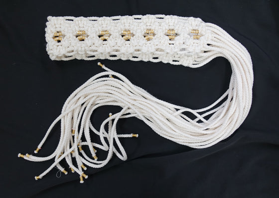 White Knot Macrame belt